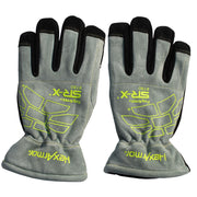 Two HexArmor FireArmor SR-X 8180 gray gauntlet gloves viewed from above