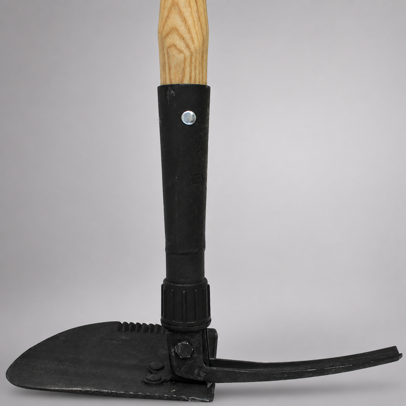 Side view of Council Tool Combi adjustable pick and shovel head with locking collar