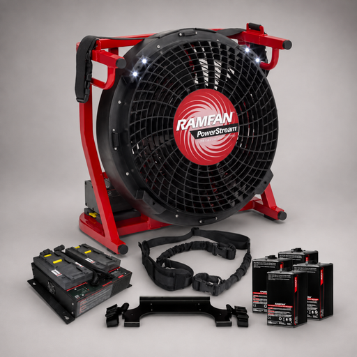 RAMFAN EX50Li Zero Downtime Package with four batteries and charger