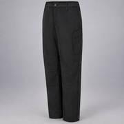 Workrite FP62 firefighter pant, Black , front view, light gray studio background