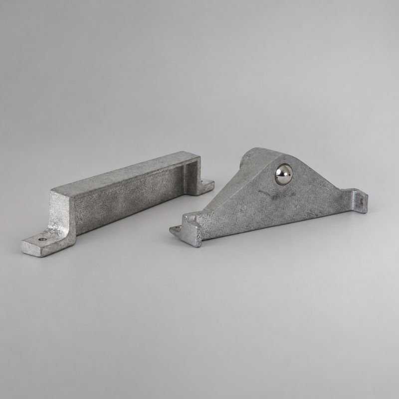 Two metal Hebert hose clamp mounting brackets with quick-release ball-and-socket hardware