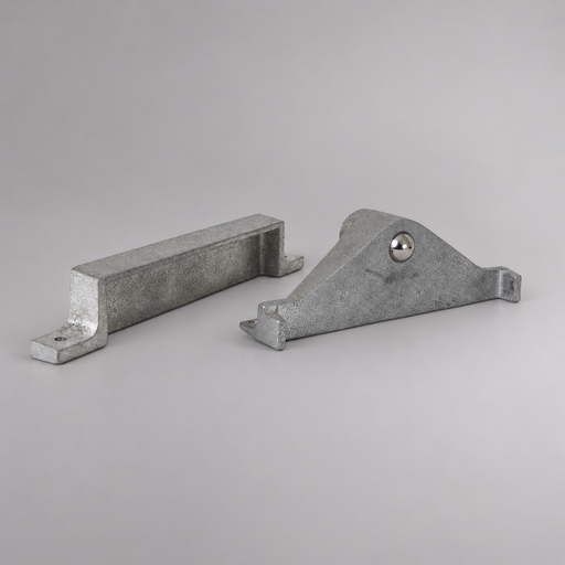 Two metal Hebert hose clamp mounting brackets with quick-release ball-and-socket hardware