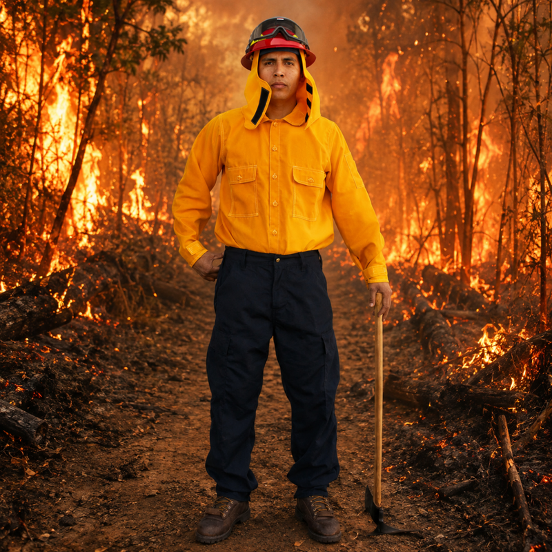 Navy wildland firefighter pants with cargo pockets
