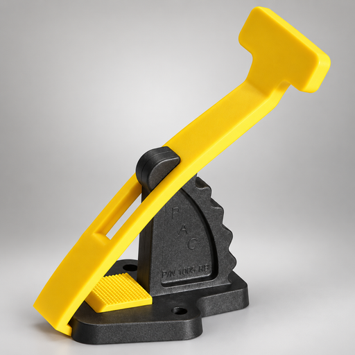 Black PAC Toolok HD mount with its yellow GRIPLOK locking strap open