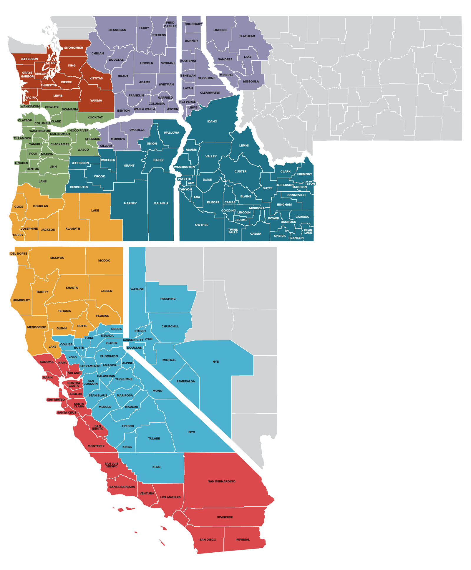 Map of sales territories