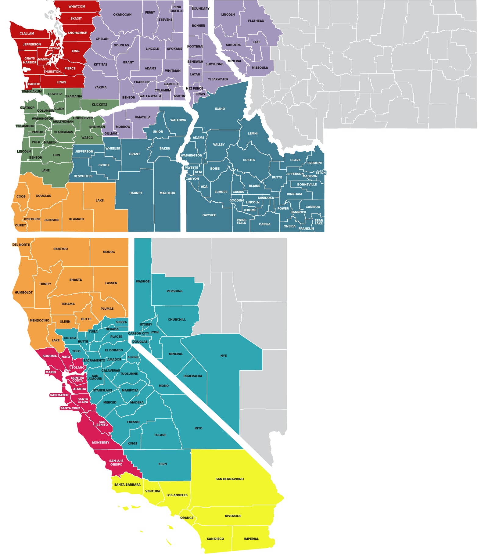 Map of sales territories