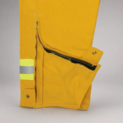 Lower-leg zipper and snap closure on Strike Team Tecasafe wildland brush pants