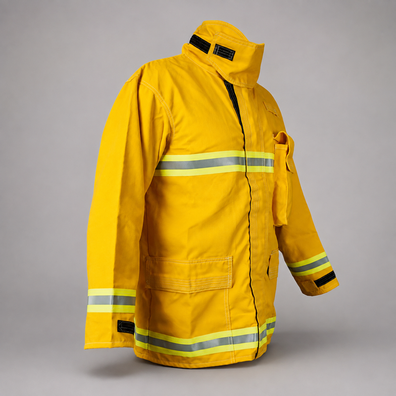 Front view of Strike Team Tecasafe wildland firefighting brush coat