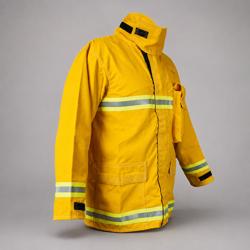 Front view of Strike Team Tecasafe wildland firefighting brush coat