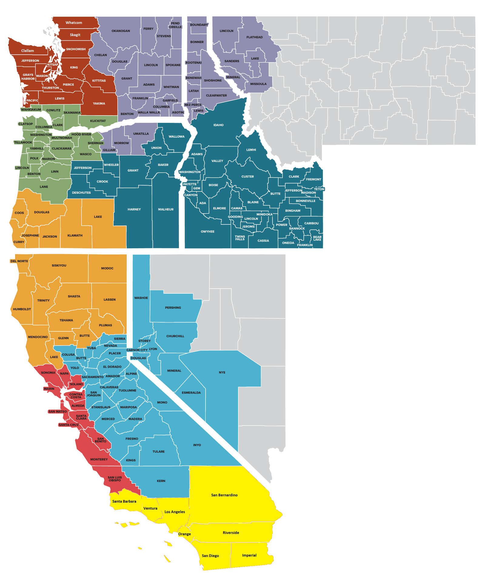 Map of sales territories