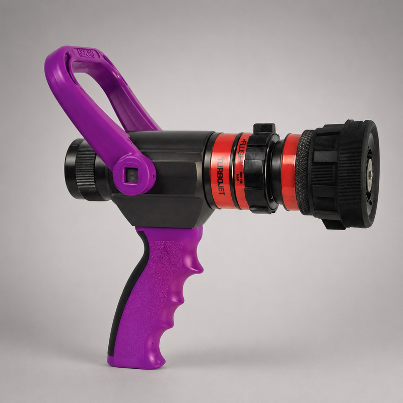 Akron Turbojet nozzle with purple bail and pistol grip