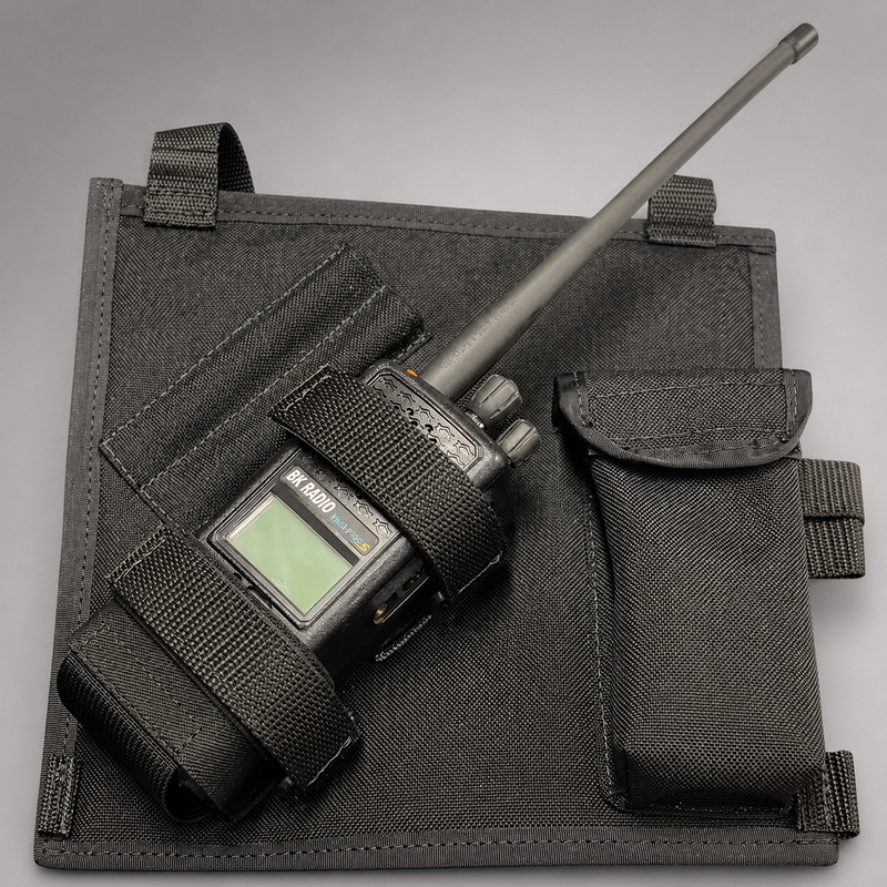Firefighter chest radio holder designed for compatible Bendix King radios