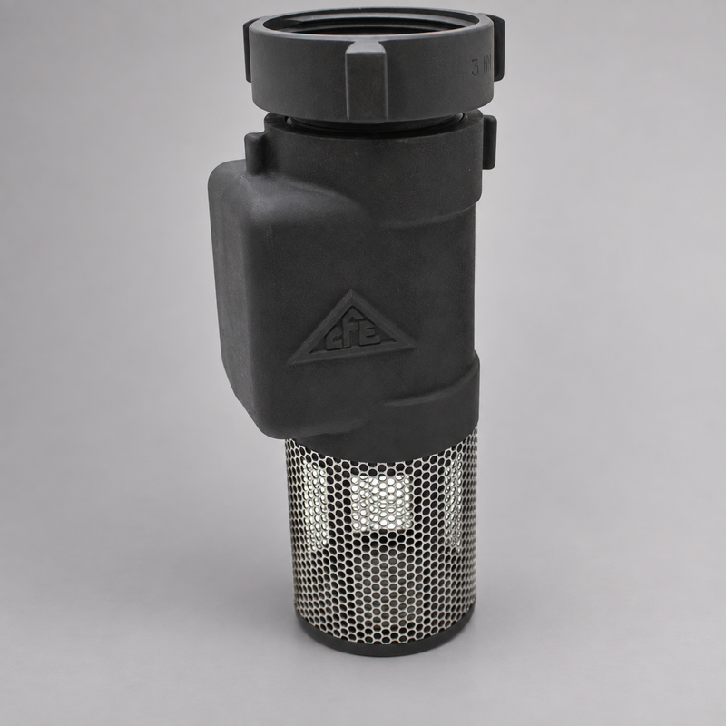 Cascade 3-inch foot valve and stainless steel strainer for fire pump drafting