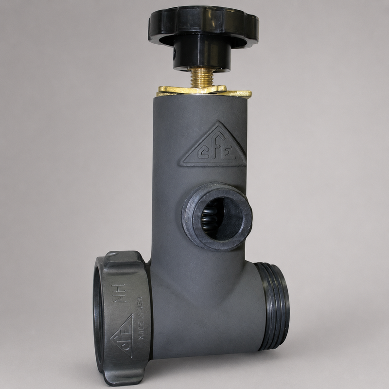 Cascade adjustable pressure relief valve with 1½-inch hose threads