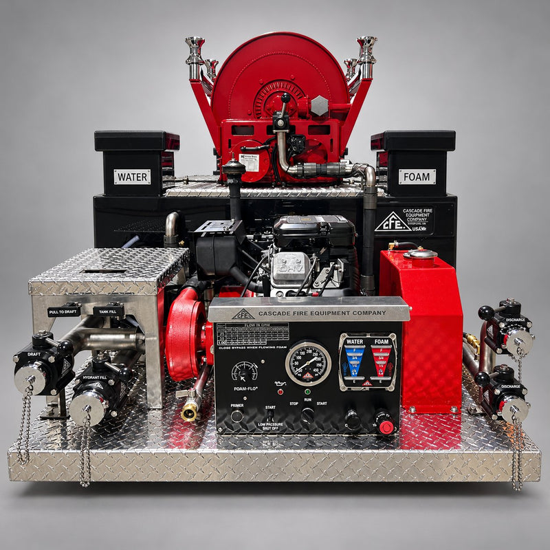Cascade end-mount slip-on firefighting unit, front view