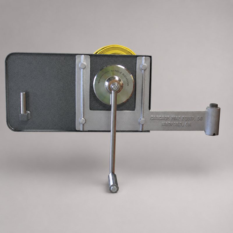 Cascade fire hose roller forming a compact roll of yellow fire hose