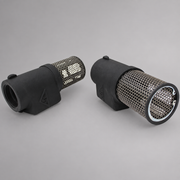 Cascade hard-anodized aluminum foot valve and strainer for fire pump drafting