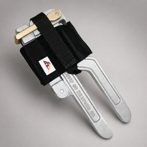 Cascade Forestry Hose Clamp secured in black belt-mounted hose clamp holder
