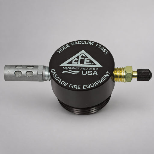 Cascade Fire Equipment Hose Vacuum 11485 with muffler and Schrader valve on a warm gray studio background