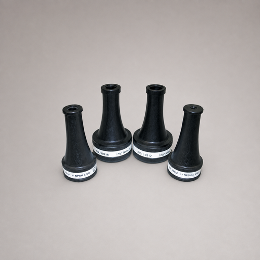 Four Cascade smooth-bore straight-stream tips in multiple base and orifice sizes