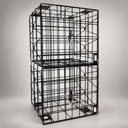 Two Cascade SCBA 12-cylinder storage racks stacked for station storage