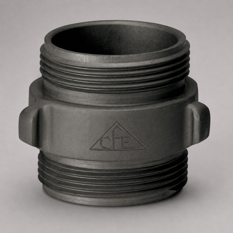 Double male fire hose adapter with rocker lugs