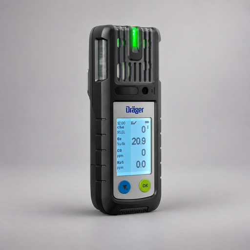 Dräger X-am 2800 four-gas detector on a warm gray studio background