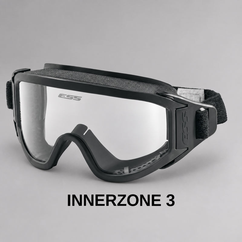 ESS Cairns structural firefighting goggle system with D-ring helmet strap