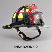 ESS Innerzone Structural FS goggles worn with a structural firefighting helmet