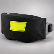 Black ESS Nomex HeatSleeve covering goggles, with yellow reflective patch; goggles not included