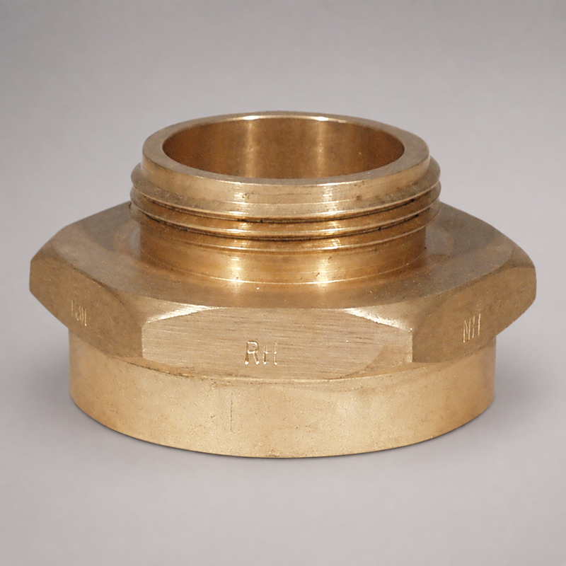 Female NPT to male fire hose thread reducer