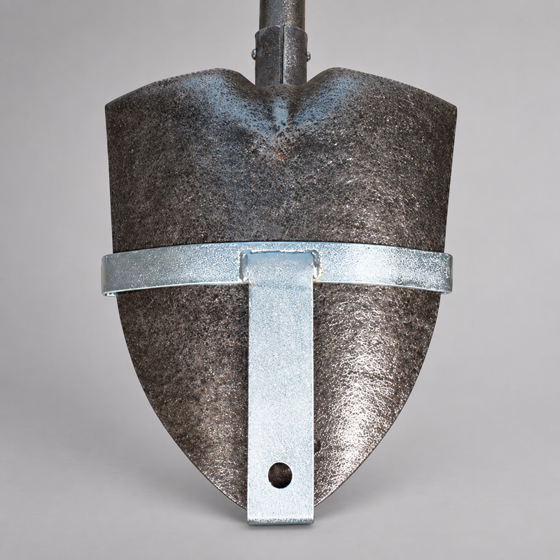 Size 0 formed-steel shovel blade bracket for fire apparatus