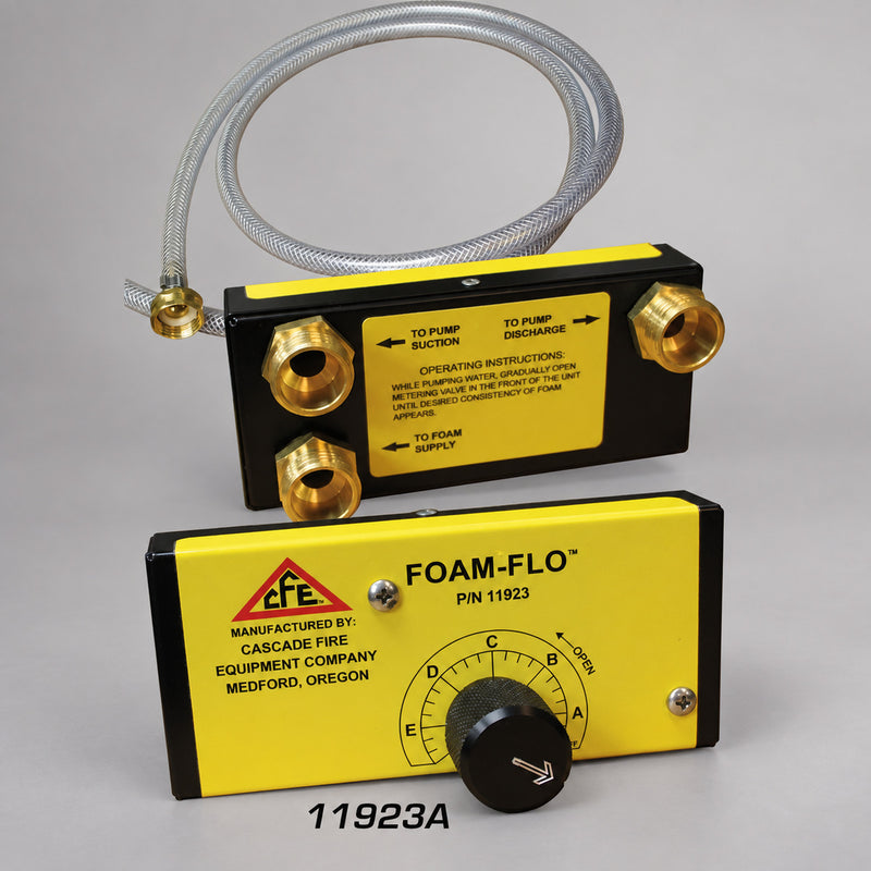 Foam-Flo 11923A portable pump kit with pickup hose on a gray background