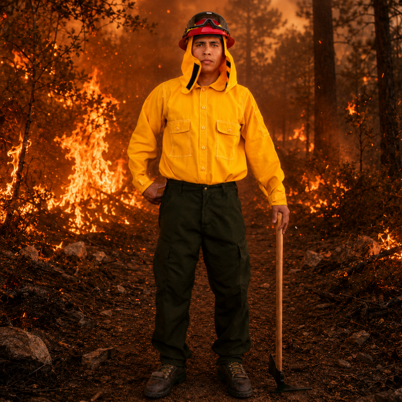 Green Strike Team wildland firefighter pants with cargo pockets
