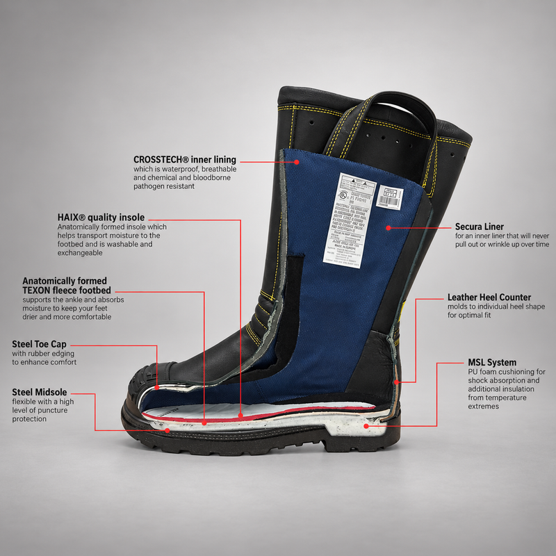 FIRE 011 outsole and tread of HAIX Fire Hunter Xtreme structural firefighting boot