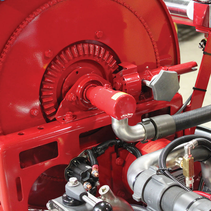 90-degree swivel joint installed on a Hannay reel