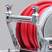 Hannay electric booster reel with front roller guide installed