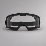 Front view of HexArmor MX600 wildland goggle with clear panoramic lens