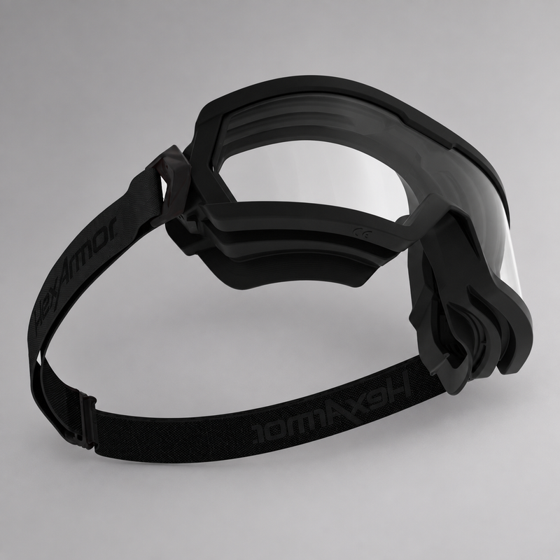 Interior view of HexArmor MX600 showing soft facial seal and adjustable cloth strap