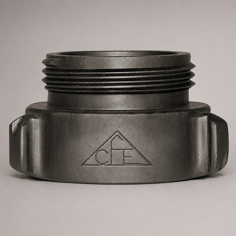 Female to male hose thread increaser with rocker lugs