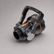 Hydro Force 138 shutoff and smooth bore nozzle assembly with orange band, angled view