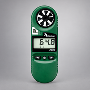 Green Kestrel 2000 meter showing the impeller, digital display, and controls