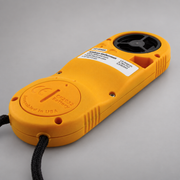 Rear view of the yellow Kestrel 2500 weather meter and battery compartment