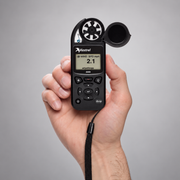 Kestrel 5000 held in one hand with its impeller cover open