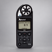Kestrel 5000 with LiNK marking showing wind speed, temperature, and humidity