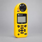 Angled front view of the yellow Kestrel 5500 weather meter