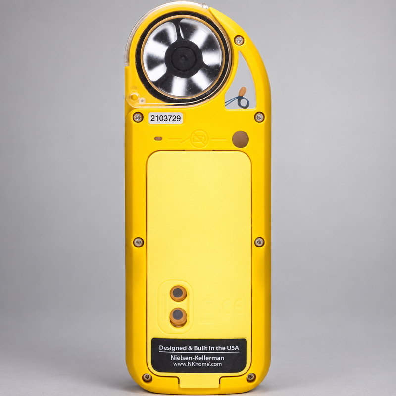 Rear view of the yellow Kestrel 5500 and battery compartment