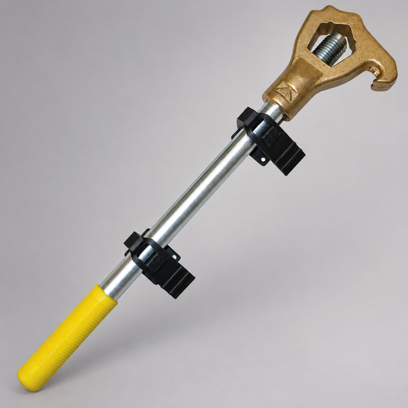Two MINI QUICK FIST clamps securing a fire service tool