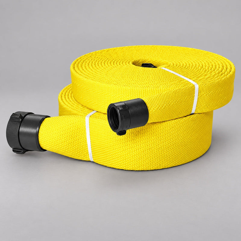 Two yellow NIEDNER 3D hose coils with black couplings