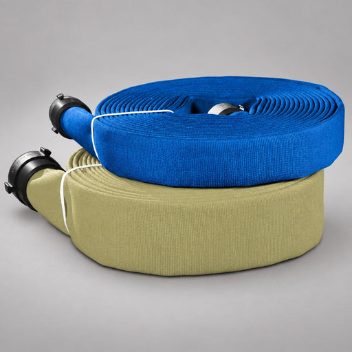 NIEDNER 800 double-jacket attack hose coils in blue and beige